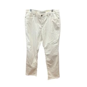 Lands end women’s sz 14 new corduroy exhale tummy control pants off white soft